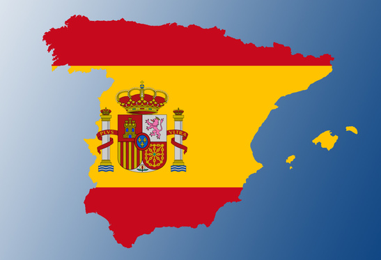 Spain flag map